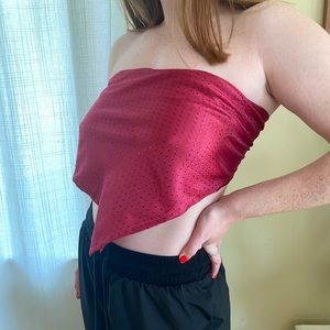 Maroon scarf top / hair scarf